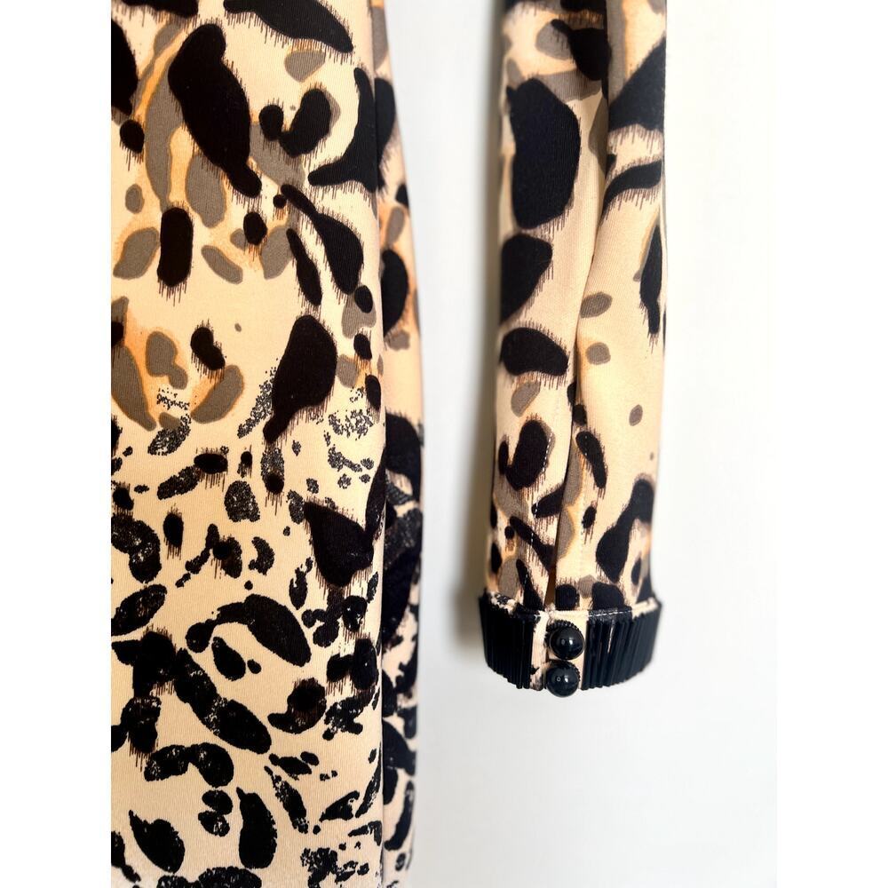 Bebe Animal Leopard Print Bodycon Long Sleeve Mini Dress Size S/Petite Women's - Picture 7 of 9